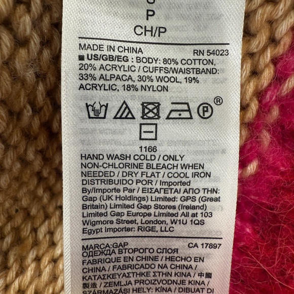 Gap Sweater Women SM Cozy Soft Wool Alpaca Nylon Cotton Camel Pink Pullover NEW - Picture 7 of 9
